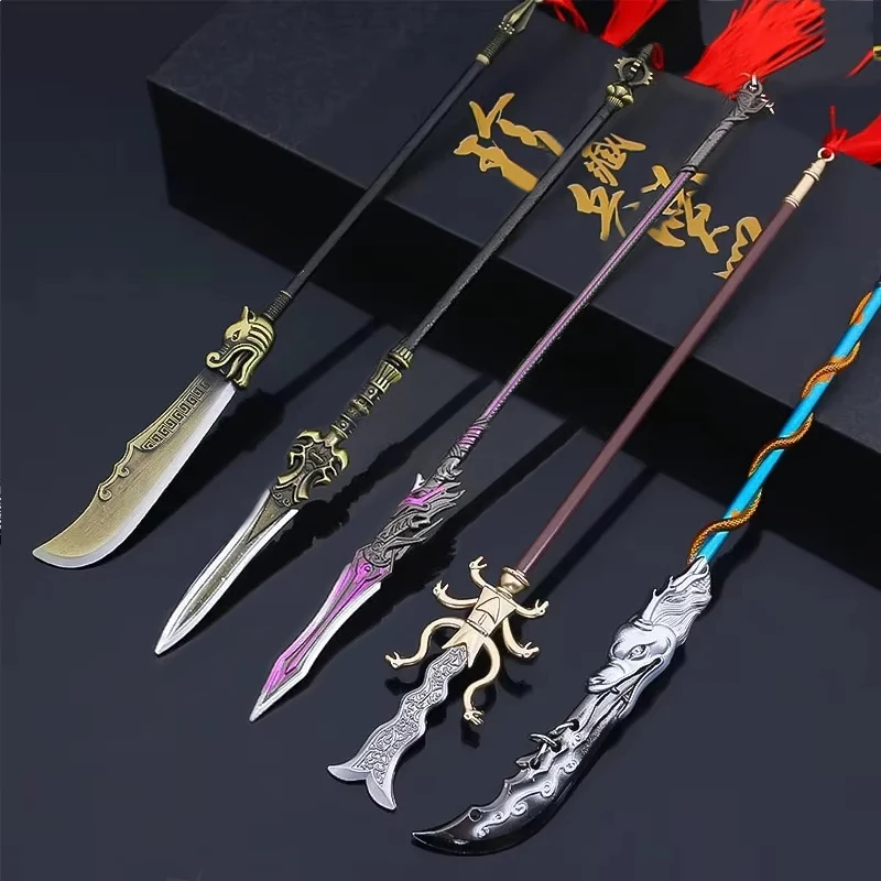 Full Metal Cold Model Metal Lance For Collect Gifts 8.6 in Long Tiger Chisel Gold Spear Model Ornament Toys Home New