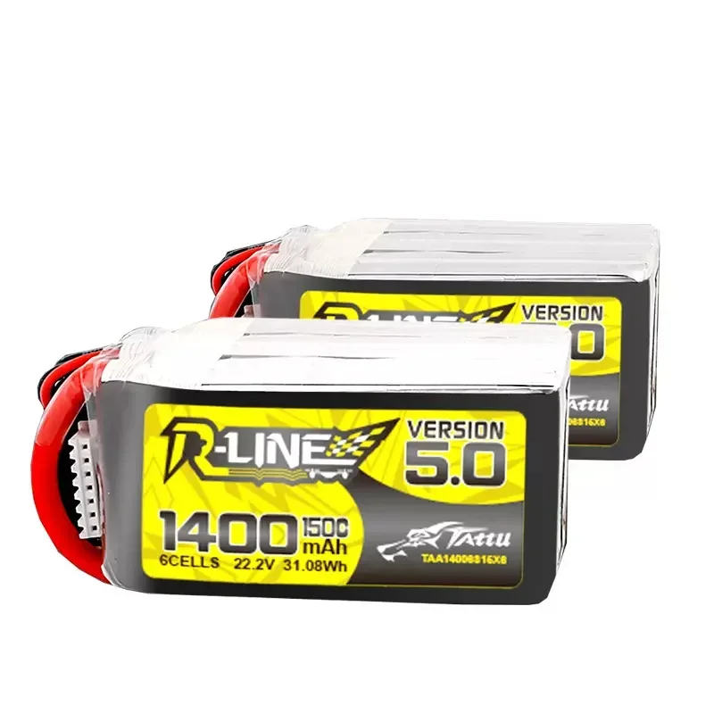 

TATTU R-LINE 5.0 4S 6S 1050/1200/14001550mAh 150C lithium battery with XT60 plug suitable for FPV freestyle racing