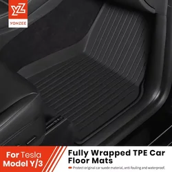 YZ Trunk Mat For Tesla Model 3/Y Highland Juniper Floor Mat 2021-2025 Luggage Mat TPE waterproof Anti-Slip Set Floor Liner Mat