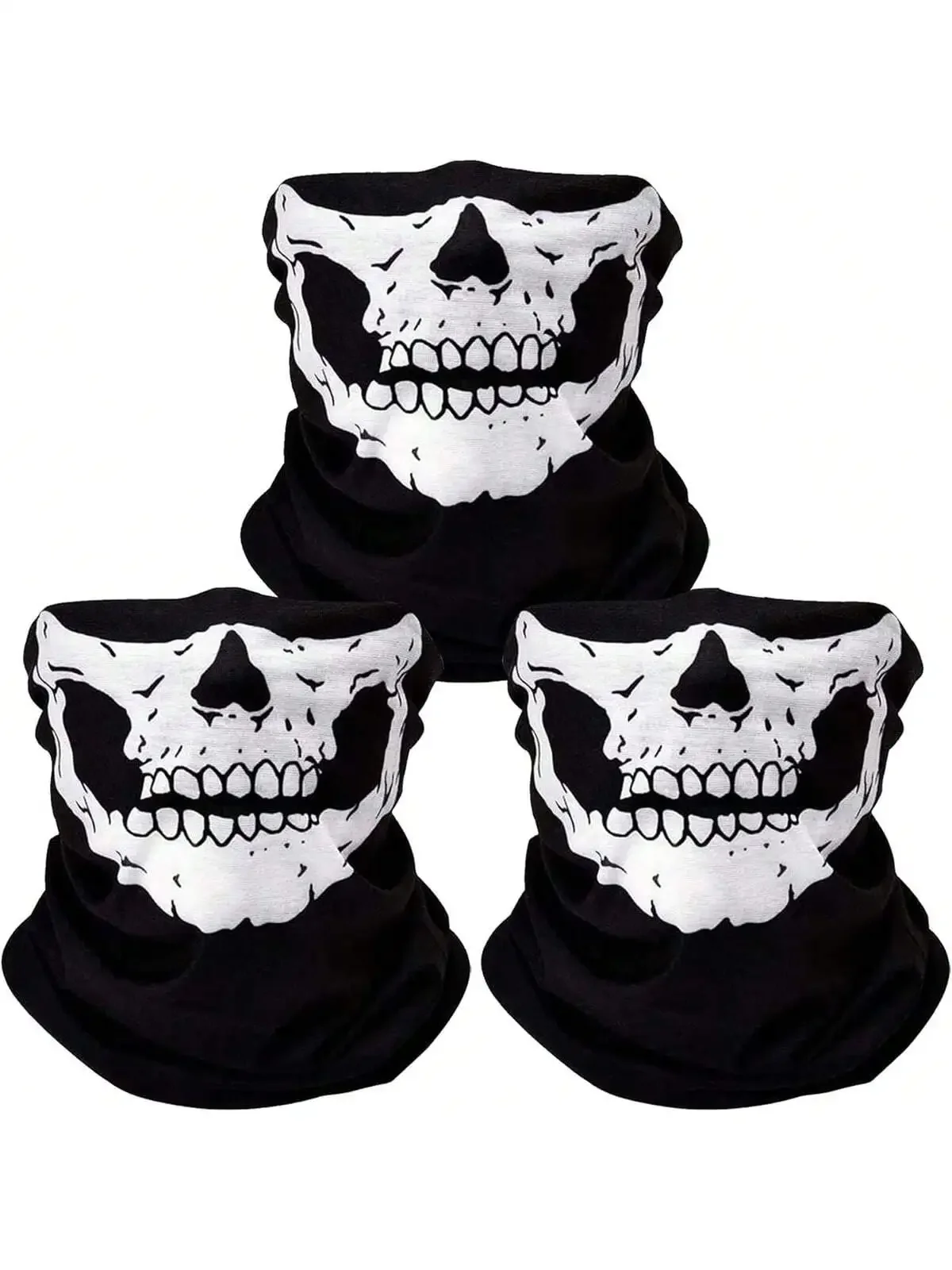 Motorcycle Half Face Mask Skull Ghost Balaclava 2026 Winter Warm Neck Warmer Windproof for Ski Cycling Outdoor Sports