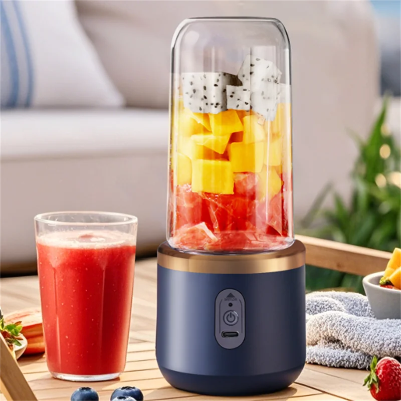 Presse-agrumes électrique Portable à 6 lames, 1 pièce, mélangeur de fruits ménagers, Double tasse, presse-agrumes électrique multifonction, Rechargeable par USB