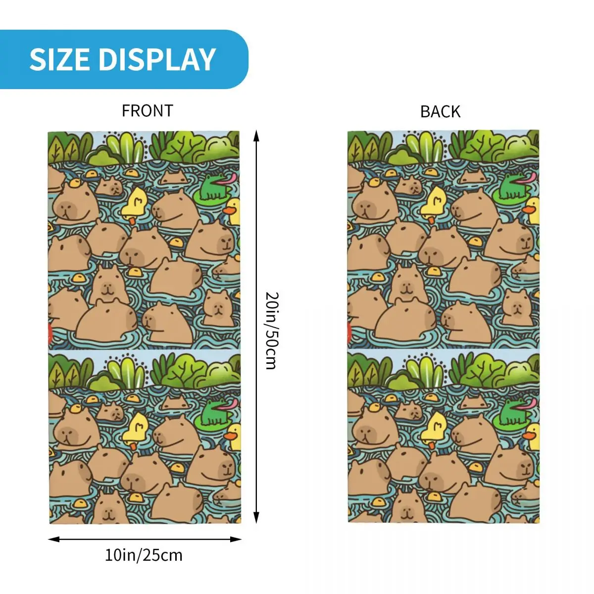 Custom A Pond Full Of Capybara Neck Gaiter Men Women Windproof Winter Bandana Scarf for Cycling