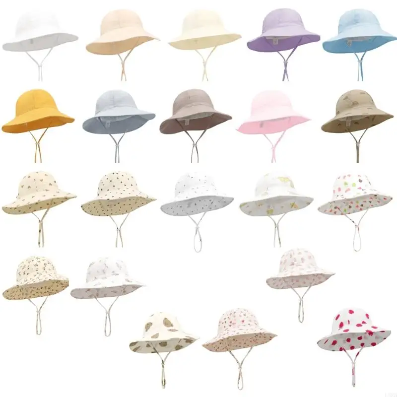 

L8RB Lovely Baby Sun Hat Cotton Bucket Caps Soft and Comfortable Infant Fisherman Hat