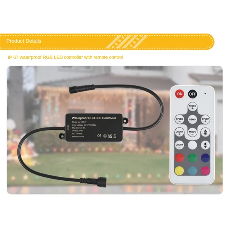 A31R-RGB LED Controller Dimmer Black ABS RGB Colorful LED Light With Light Bar Lamp Controller Dimmer