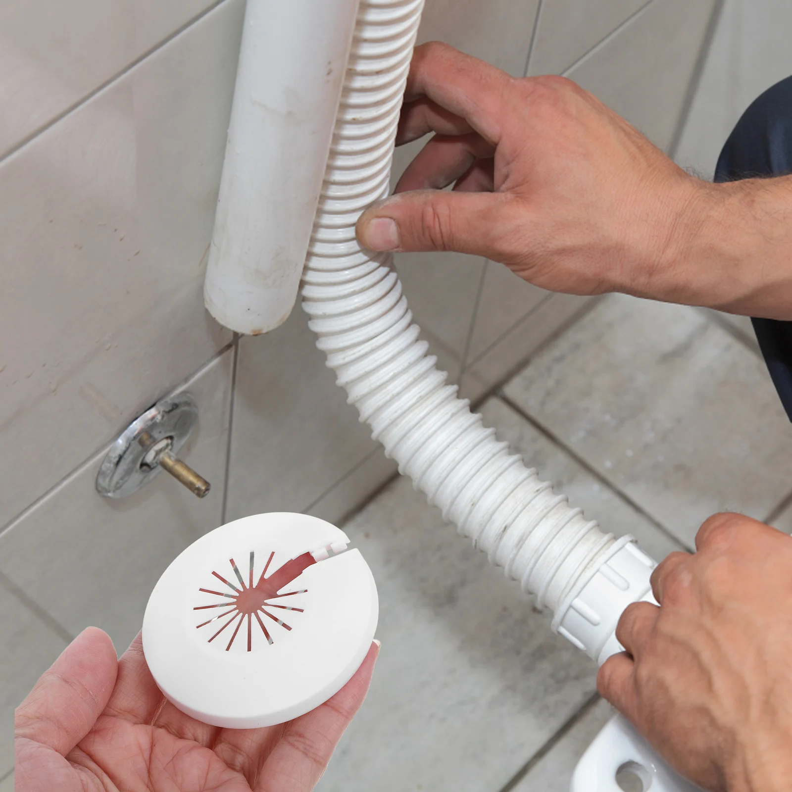 

10pcs Decoration Drain Plate Sink Ac Insulation Plastic Kitchen Decorative Radiator Plumbing Water Protective Sink Pipe Drain