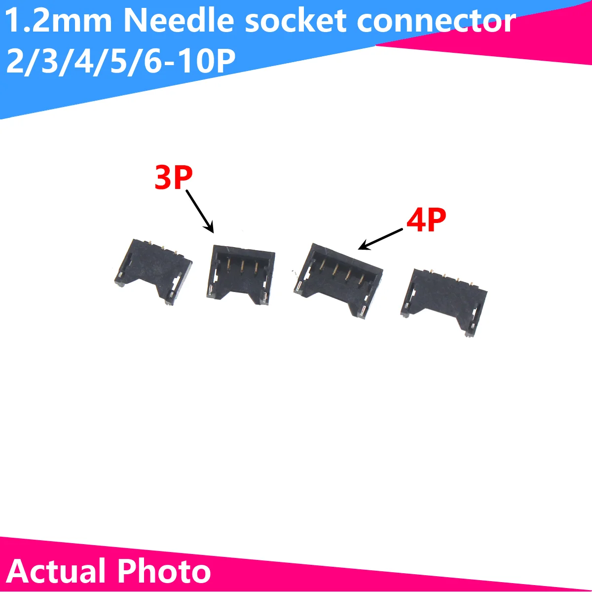 5PCS 1.2mm pitch Recumbent 1.2 Pin base connector Horizontal terminal SMT 2P3P4P5P connector