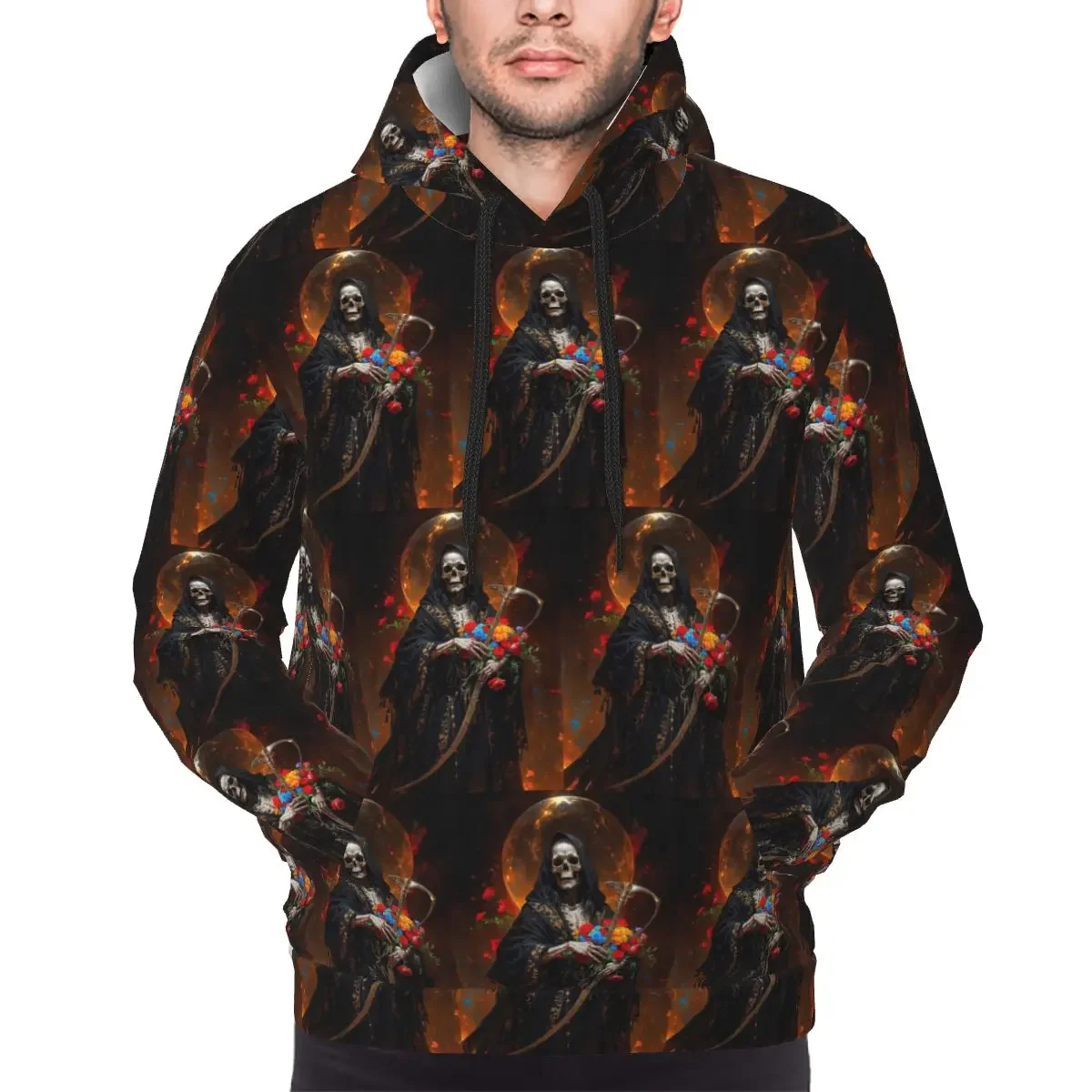 

Santa Muerte Saint Death Goth Mexican Muertos толстовки с черепом пуловер в стиле Харадзюку осень-зима толстовка топы с длинными рукавами