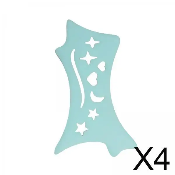 4xEyeliner Stencil อุปกรณ์ทาอายไลเนอร์ซิลิโคนอเนกประสงค์แบบใช้ซ้ำได้สำหรับเลดี้ บลู