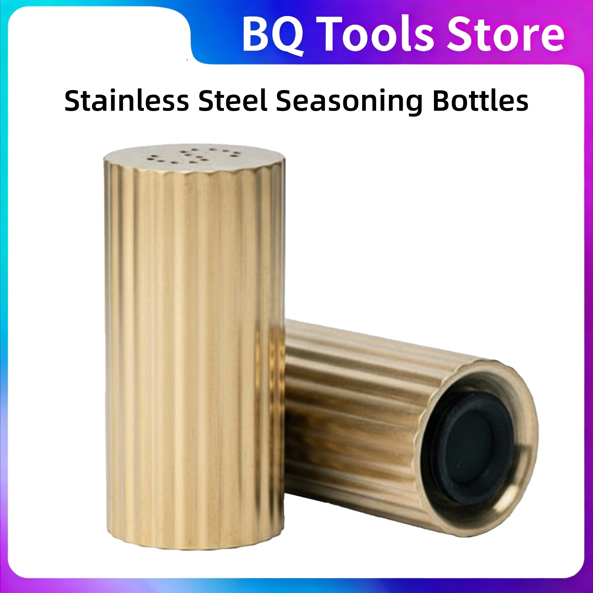 2Pcs Seasoning Bottles 304 Stainless Steel Seasoning Dispensers Protable Seasoning Shakers Camping Picnic Kitchen Tools