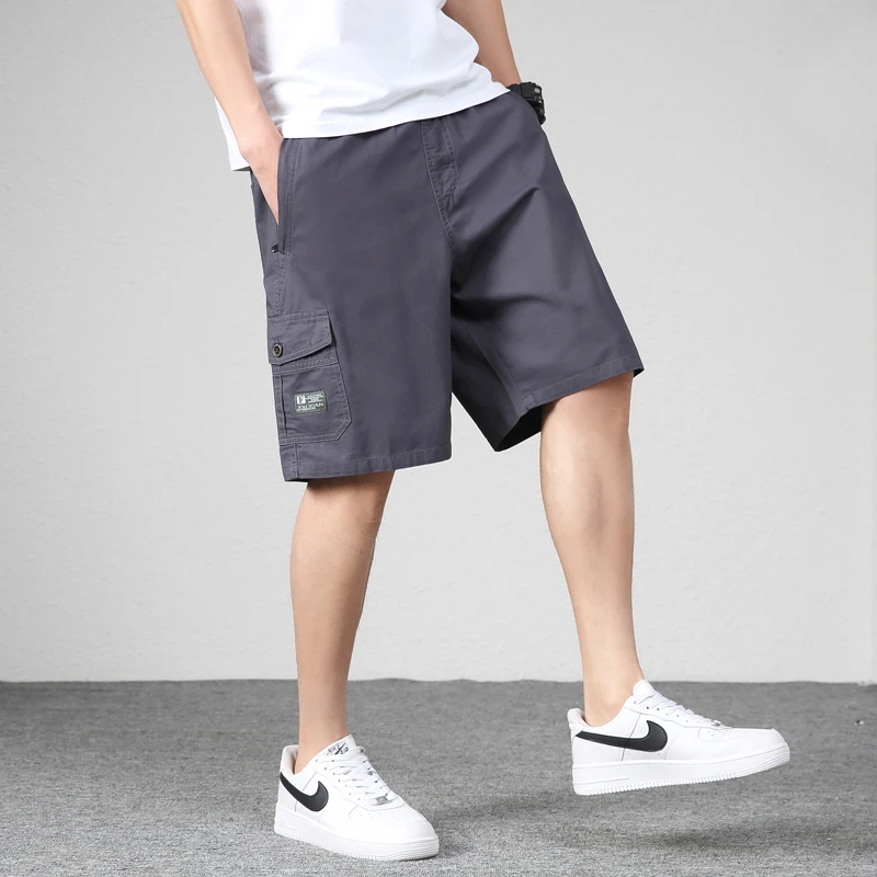 Multi bolsos carga Shorts dos homens, ao ar livre Drawstring algodão tático Shorts, leve Shorts de caminhada militar, masculino