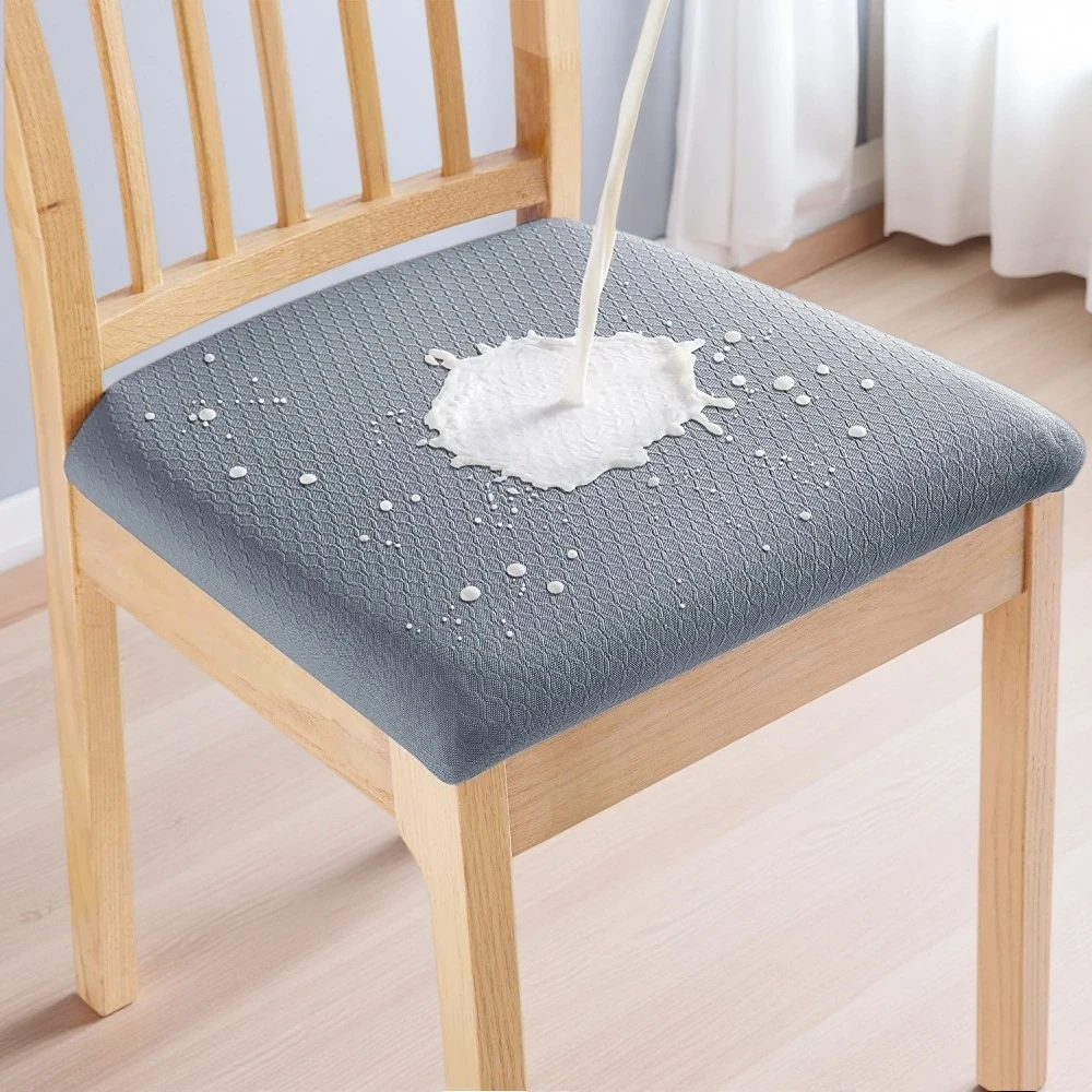 Jacquard Waterproof Chair Seat Cover Universal Fit for Home Hotel Restaurant Dining Chair Protector