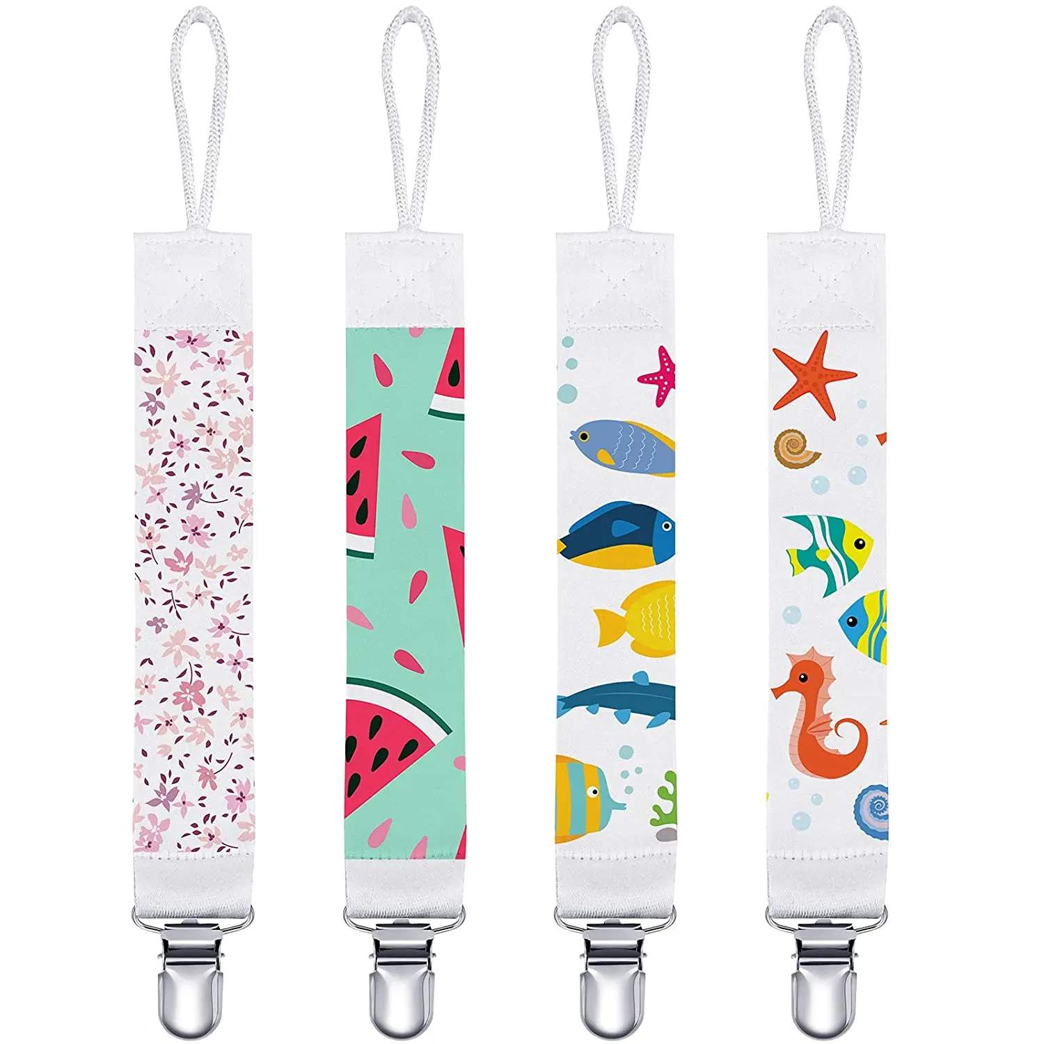 Baby Pacifier Clips Fun Diy Designs Sublimation Durable Baby Paci Holder for Boys Girls Fits Most Pacifiers Baby Teething Toys