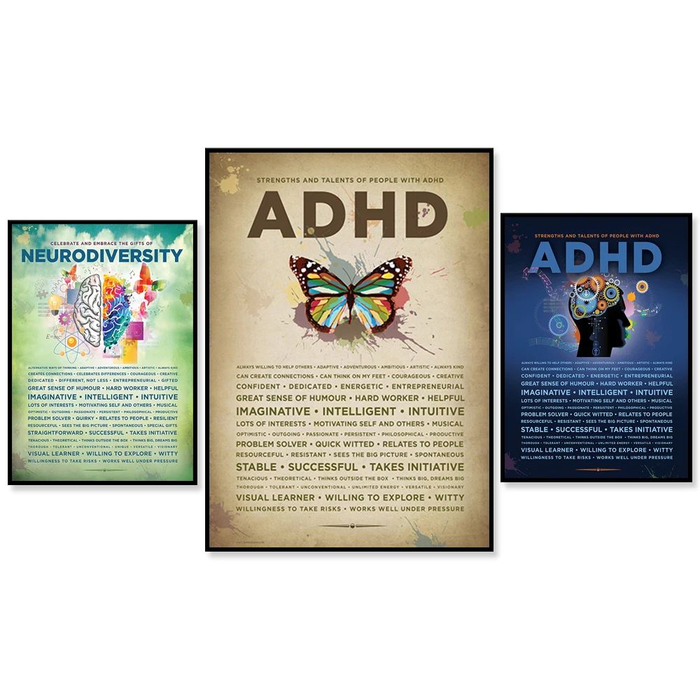 

Neurodiversity Poster, ADHD Poster Butterfly, ADHD Poster Brain Science Medical Office Wall Decor Poster