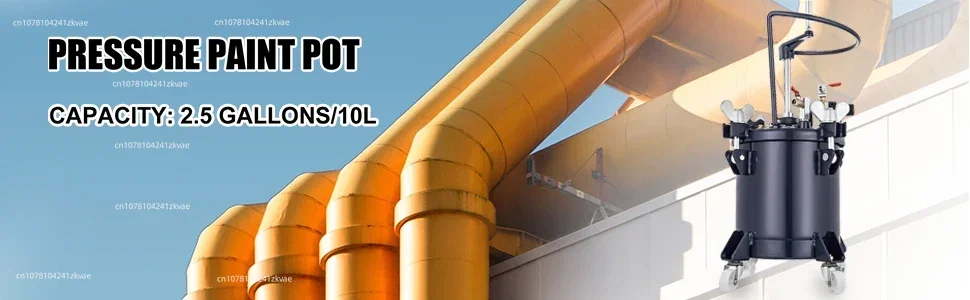 Pressure Pot 2.5 Gallon 10 Liters Spray Paint Pressure Pot Tank with Manual Mixing Agitator Paint Tank