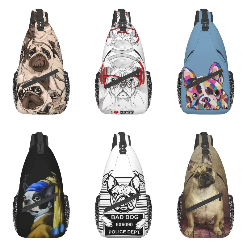 French Bulldog Crossbody Sling Backpack Lunch Box Shoulder Chest Urben Sling Bag Travel Hiking Chest Bag Daypack For Women Men