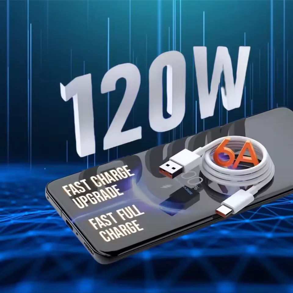 120 واط GaN شاحن الهاتف المحمول USB محول الشحن السريع مع 6A USB-A إلى نوع-C كابل بيانات ل iPone16 17 هواوي Xiaomi 15 17 #5