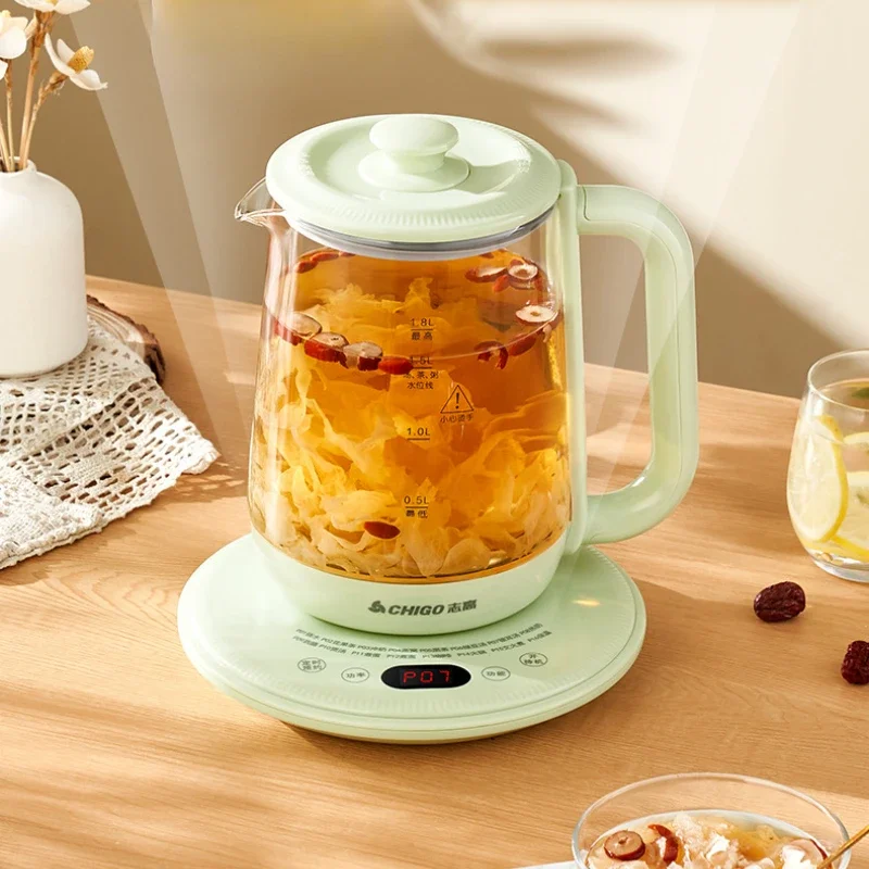 Multifunktionaler Thermostat-Wasserkocher für Zuhause, Büro-Glaskessel, 1,8 l kochender Tee-Gesundheitskessel, intelligenter Isolierkessel