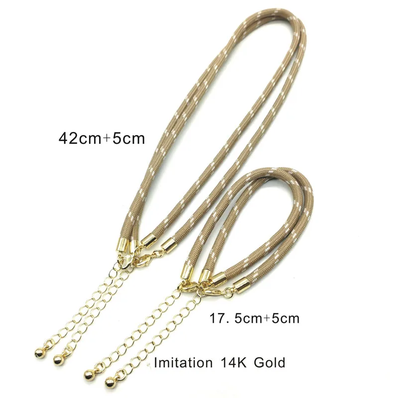 2 Set/bags 5mm Fashion Dopamine Gold Color Cord Necklace Bracelett Clasp Adjustble Braided Multcolour Rope DIY Jewelry Making