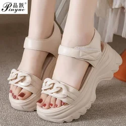 Summer Wedges Sandals 7cm Ladies Beach Slippers High Heel Sandals Women Casual Shoes Platform Chunky Shoes Sandalias Mujer