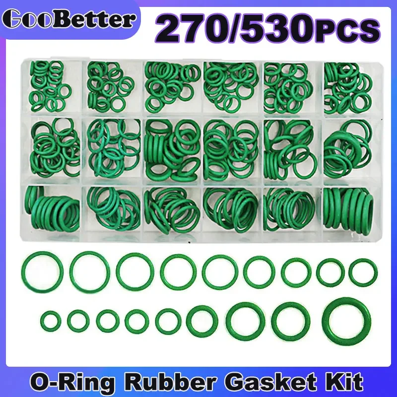 

270/530Pcs Rubber O Ring Gaskets High Pressure Sealing Orings Gasket Oil Resistant Seal Washer for Car System Air Conditioning