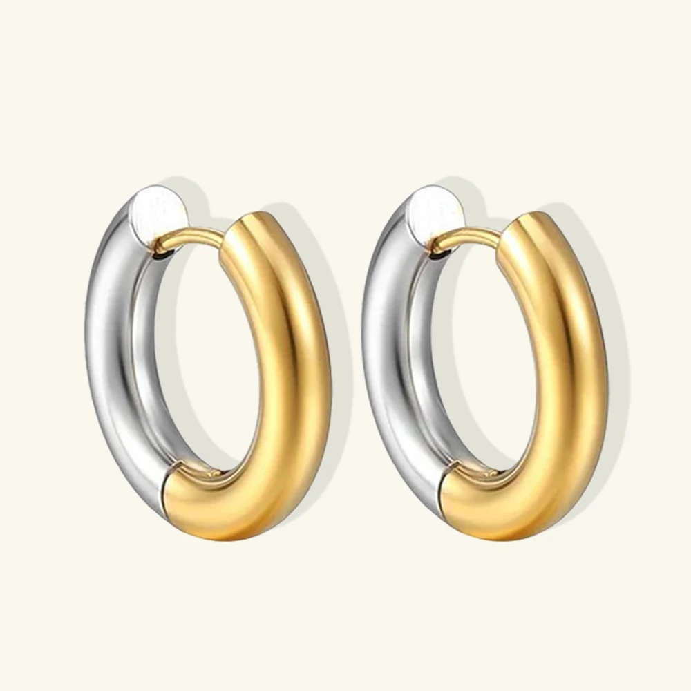 Geometrische roestvrijstalen goud zilveren kleur dubbellaagse stud oorbel voor vrouwen onregelmatige metalen textuur mode-sieraden cadeau