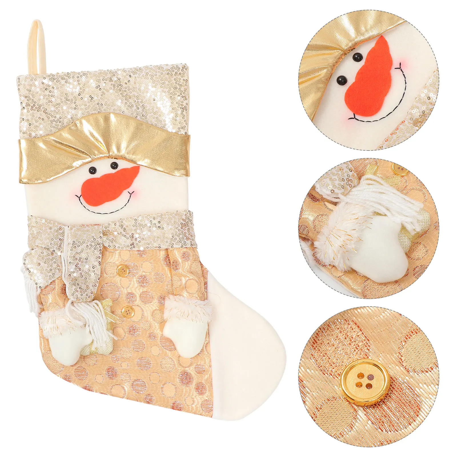 

1pc Christmas Stocking Xmas Christmas Gift Bag Tree Hanging Sock Festive Gift Bag Kids Party Decoration Cloth Storage Pouch