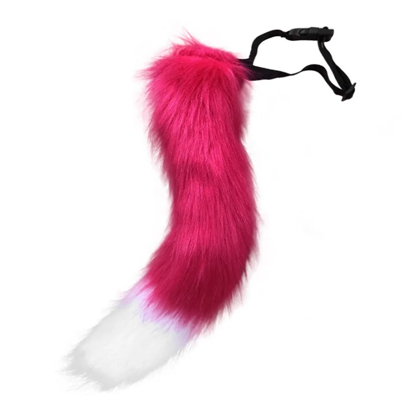 Fourrure Queue Animal Renard Loup Chat Long T64.Bend Réglable, Costume CosRole, Accessoire de ix, Festival d'Halloween pour Femme Adulte