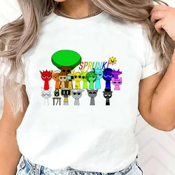 Sprunki shirt girl Digital Graphic korean clothes Colorful Punk t shirt anime korean clothes Graphic 2000s Punk Gothic