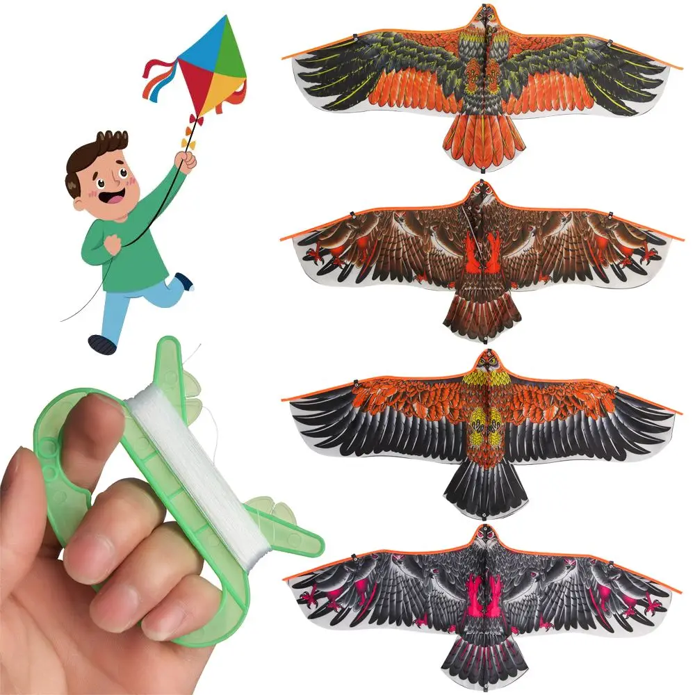 Flat Eagle Kite With 30 Meter Kite Line Children Flying Bird Kites Windsock Outdoor Toys Garden Cloth Toys For Kids Gift