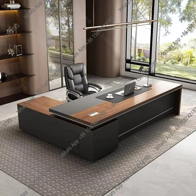 

N68 Большой роскошный деревянный офисный стол с выдвижными ящиками, представительский конференц-стол, компьютерный стол для приемной, деревянная мебель для офиса