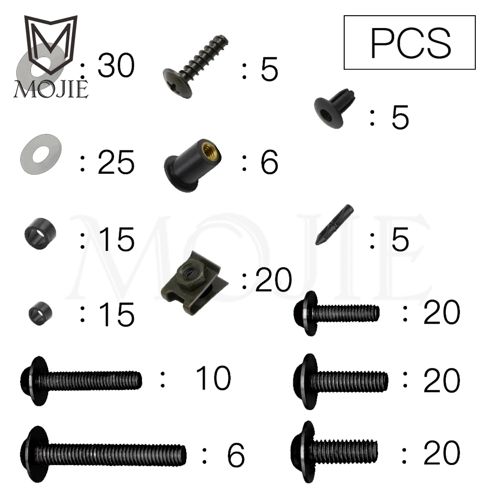 Motorcycle For YAMAHA FZ-S 150 16 FZS600 Fazer FZX 700 750 Fazer GRIZZLY YFM 350 450 Windshield Body Fairing Bolts Screws Kit