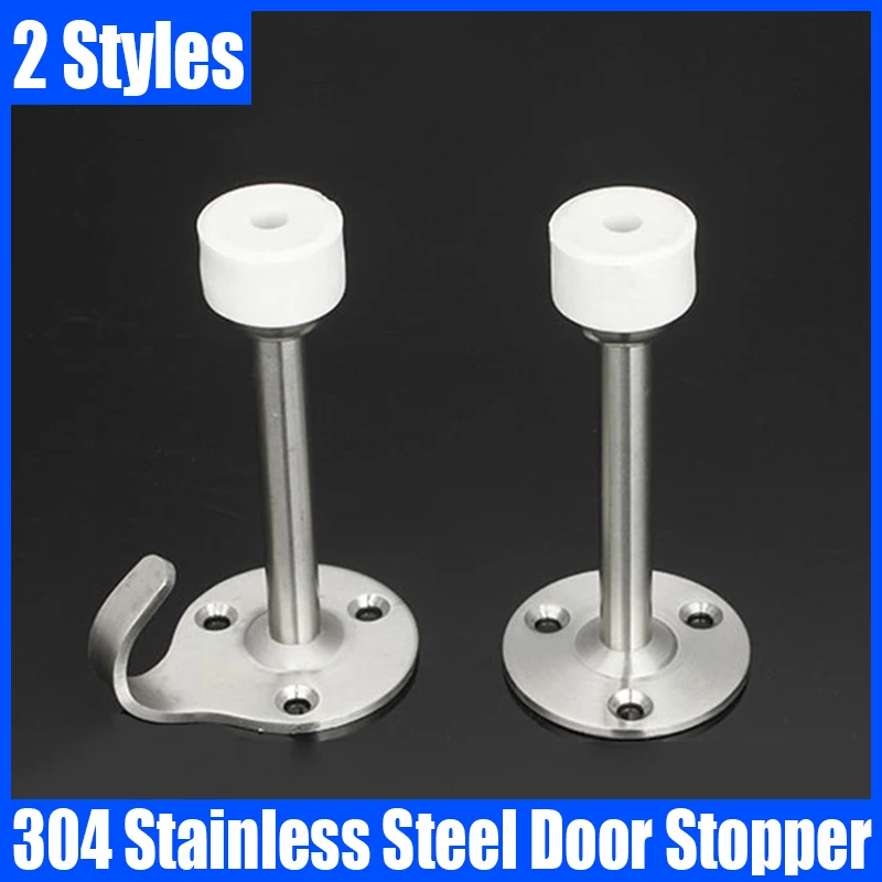 

1PC 304 Stainless Steel Door Stopper Wall-Mounted Rubber Door Stop Wall Protector Door Holder For Bathroom Door Room Door