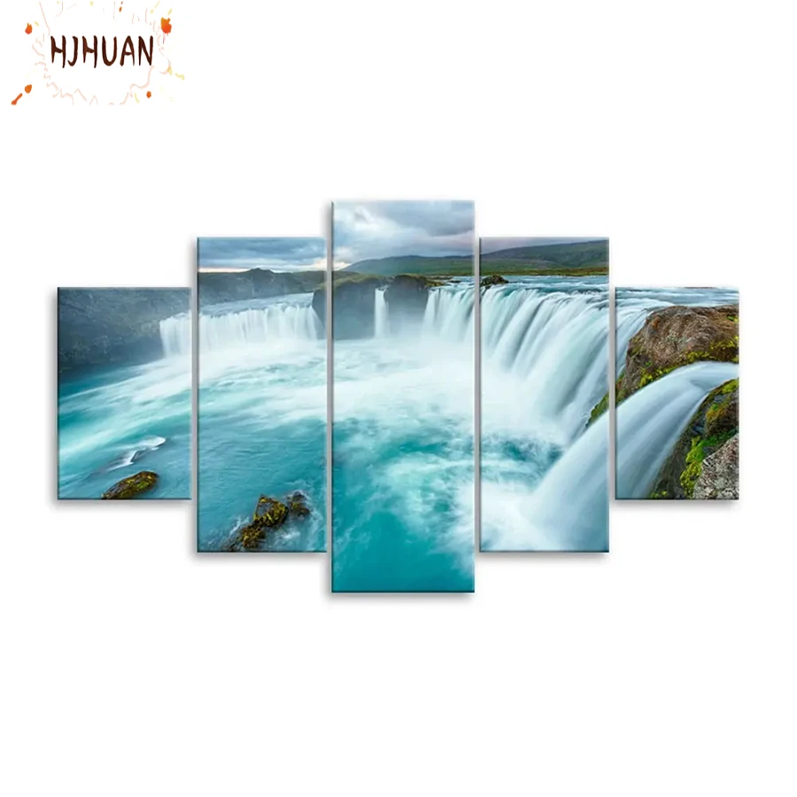 

5pcs 5D DIY Diamond Painting Waterfalls Cross Stitch Kit Full Drill Embroidery Mosaic art Picture Of Rhinestones Gift Home Decor