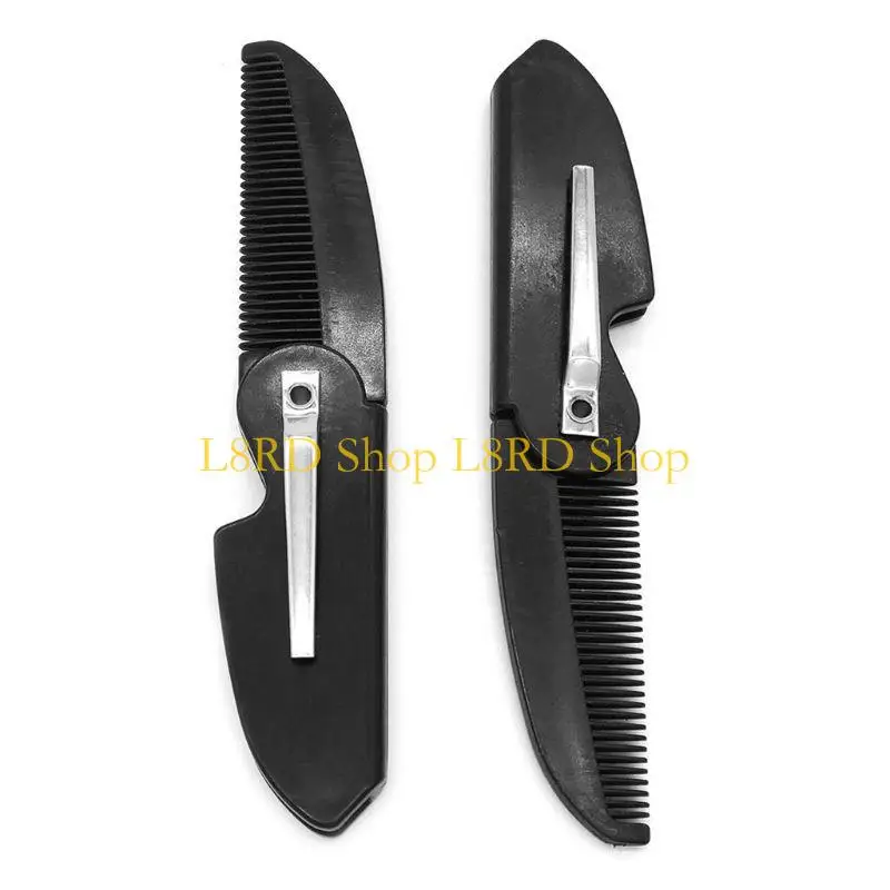 

L8RD 1 Pc Folding Pocket Clip Hair Mustache Beard Comb for Men