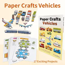 1 Book 17 Scenes English Children's Handicraft Origami Book 4-8 Years Transportation Series Enhance Hands-on Ability Education