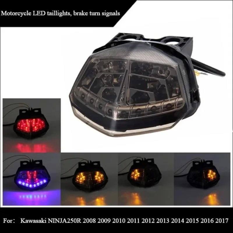 

Задние фонари для мотоцикла, стоп-сигналы поворота, встроенные светодиодные фонари для Kawasaki Ninja250R Ninja250 EX250 2008-2017 2014 2015 2016