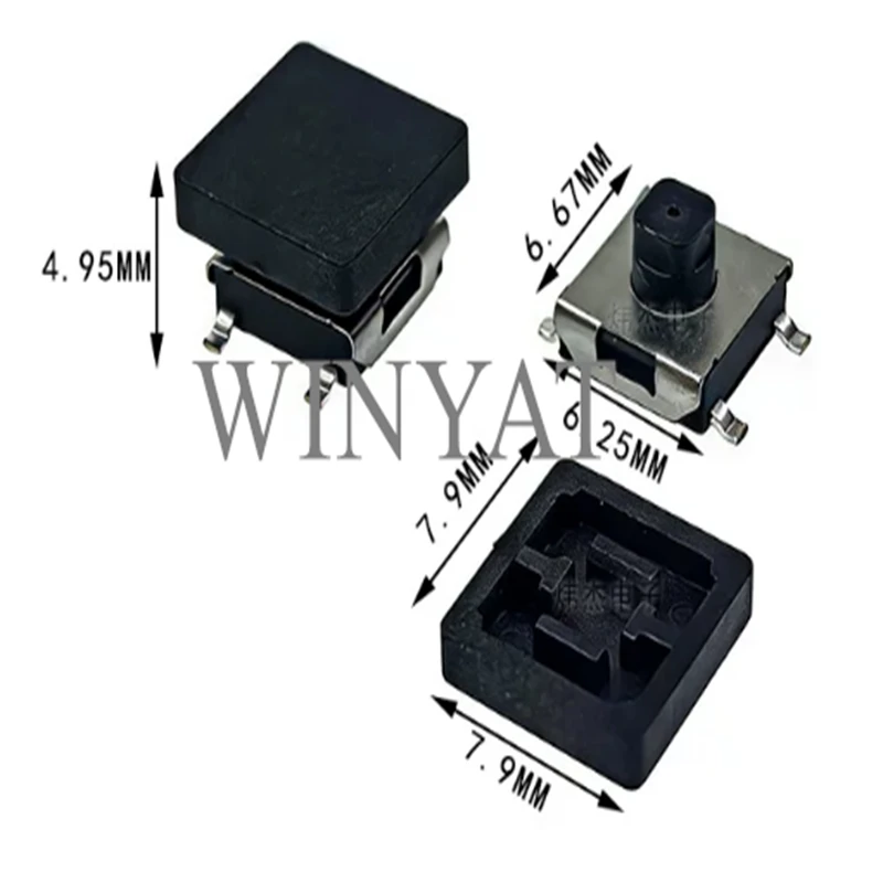 10pcs B3FS-1092P Light-touch Push Button Small Switch SMD 4-pin Microswitch 6*6*4.3 Square Head SMD  6X6X4.3
