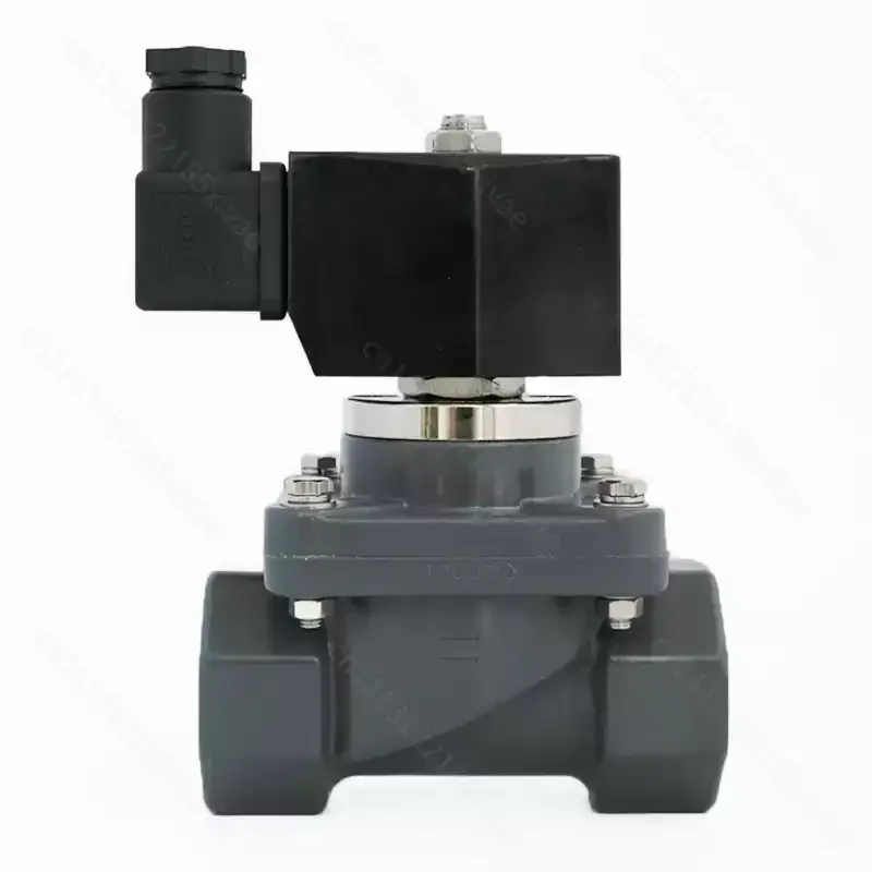 PVC Anticorrosion Solenoid Valve UPVC CPVC Acid Alkali Resistant For Seawater Sewage Chemical Fluid Control 220V24V Pipe Fitting