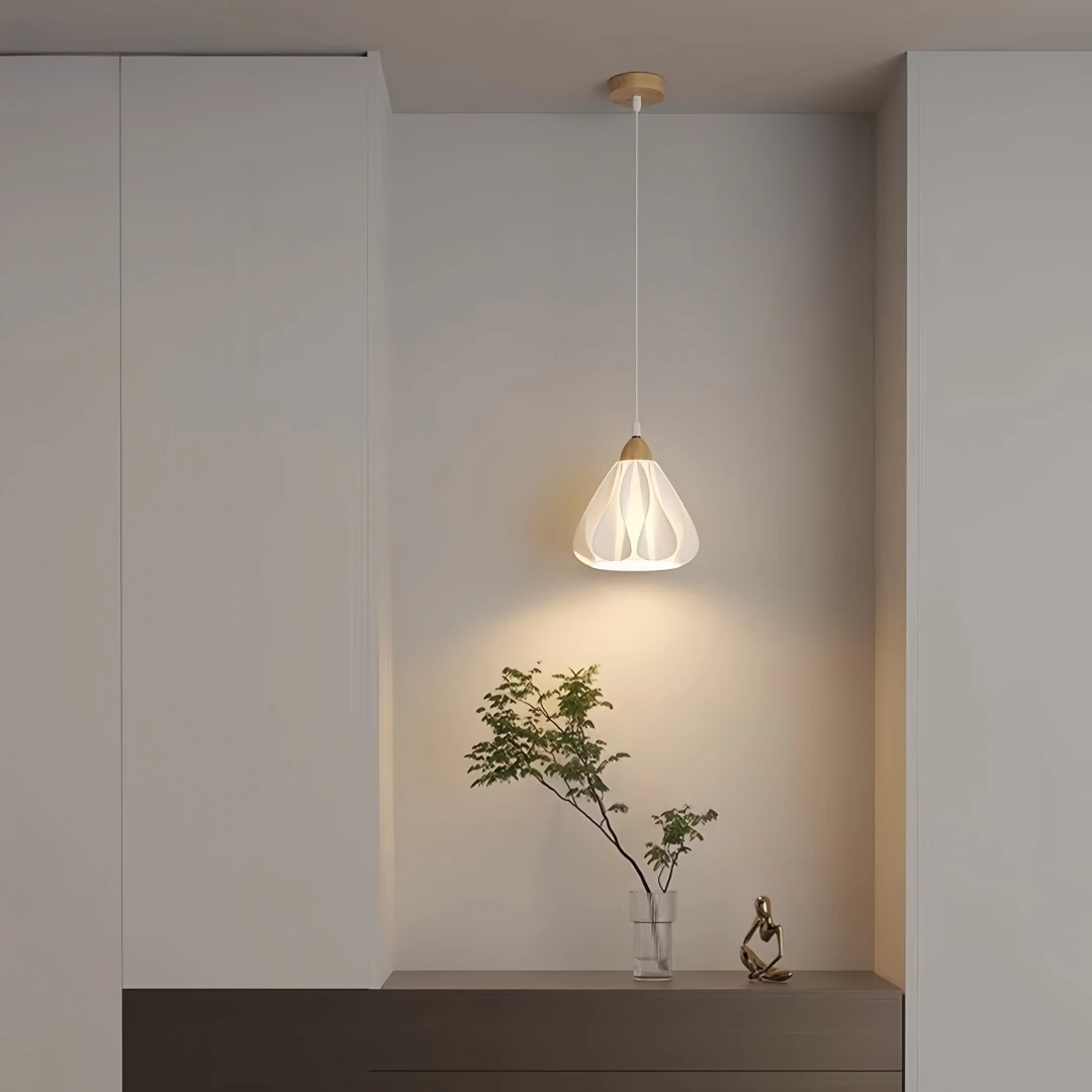 Elegant Wabi Sabi Organic Twisted Pendant Light for Kitchen Island Dining Room Bedroom Warm Zen Contemporary Home Interior Decor