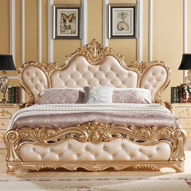 

European Aesthetics Bed Design Fashionable High Quality Design Confortable Bed Wedding Unique Luxury Cama De Casal Furniture