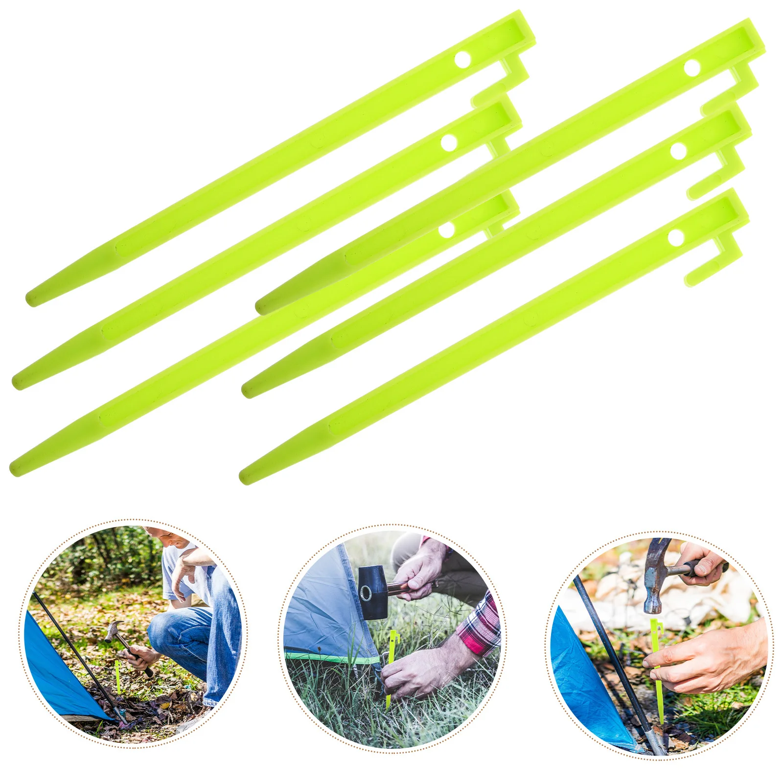 

10Pcs Camping Tent Accessories Waterproof Plastic Stakes for Rv Canopy Windbreak Beach Tarp Stable Anti Slip Grip Design