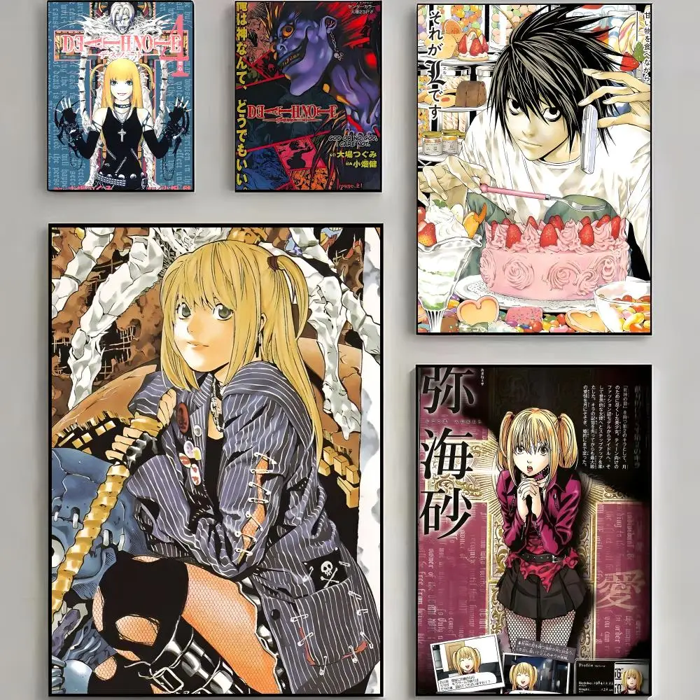 Anime Psychological Death Note Painting Calligraphy Poster Parisian chic decor Glam Canvas Modern living room