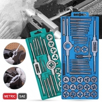 8/12/20/40Pcs Metric Hand Tap and Die Set M3-M12 Screw Thread Plugs Straight Taper Reamer Tools Wrench Threading Hand Tools