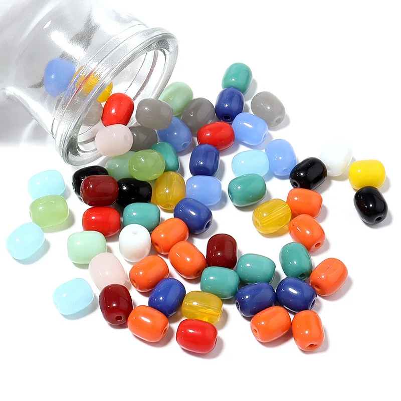 30 teile/los Oval Zylindrische Glasperlen für Schmuck Machen Lose Spacer Charm Bead Glas Zylinder Perlen DIY Armband Zubehör – Detail 6