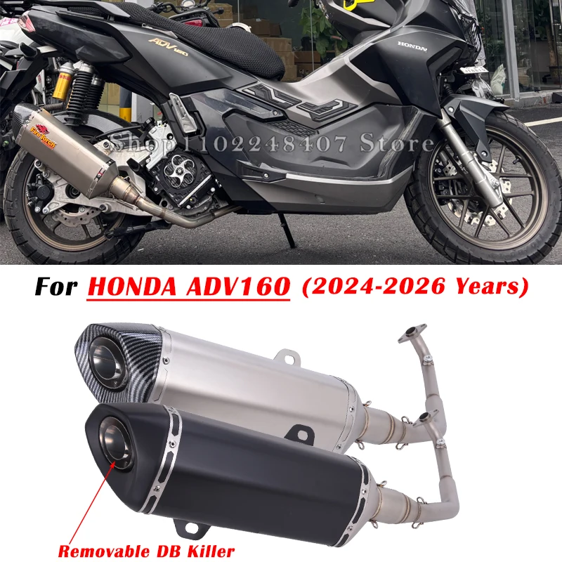 

Slip On For HONDA ADV160 2024 2025 2026 Motorcycle Exhaust Escape Modified Full System Muffle With Front Link Pipe DB Killer