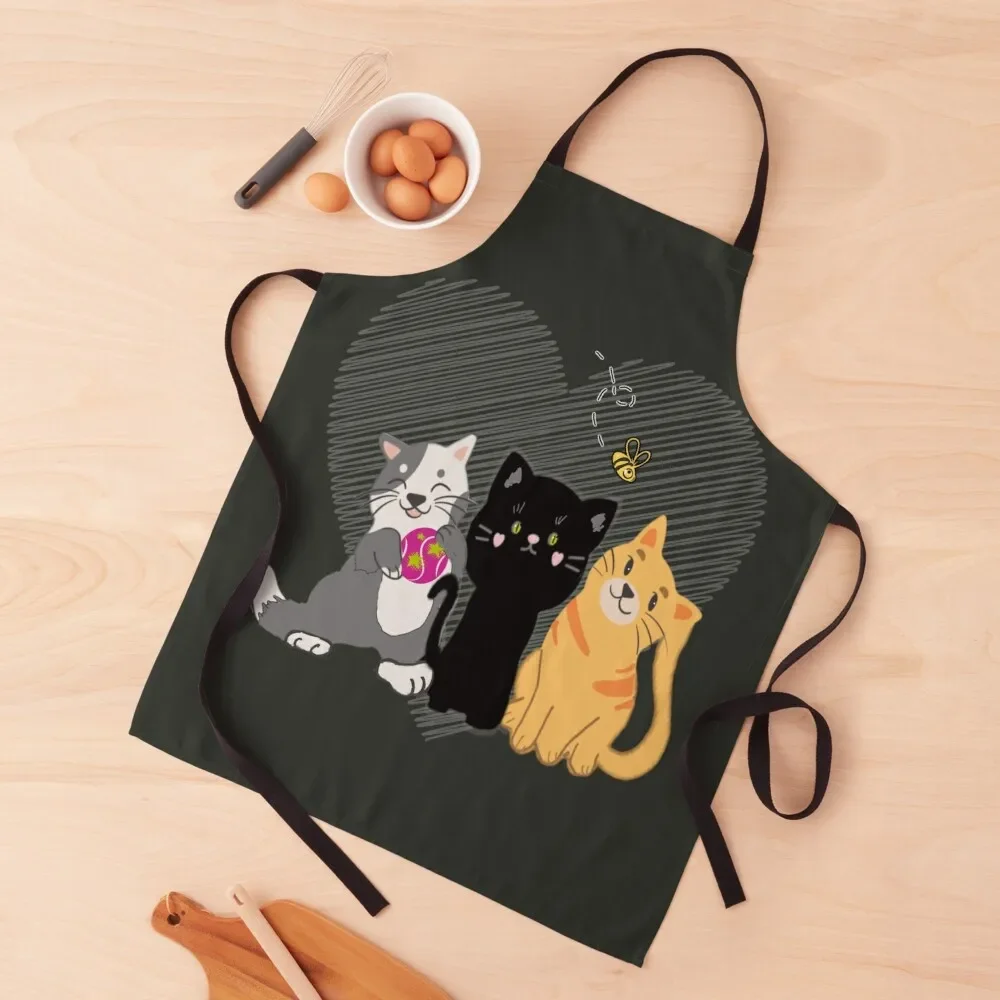 

Adorable trio of cats | cat lover Apron esthetician Restaurant Kitchen Equipment Apron