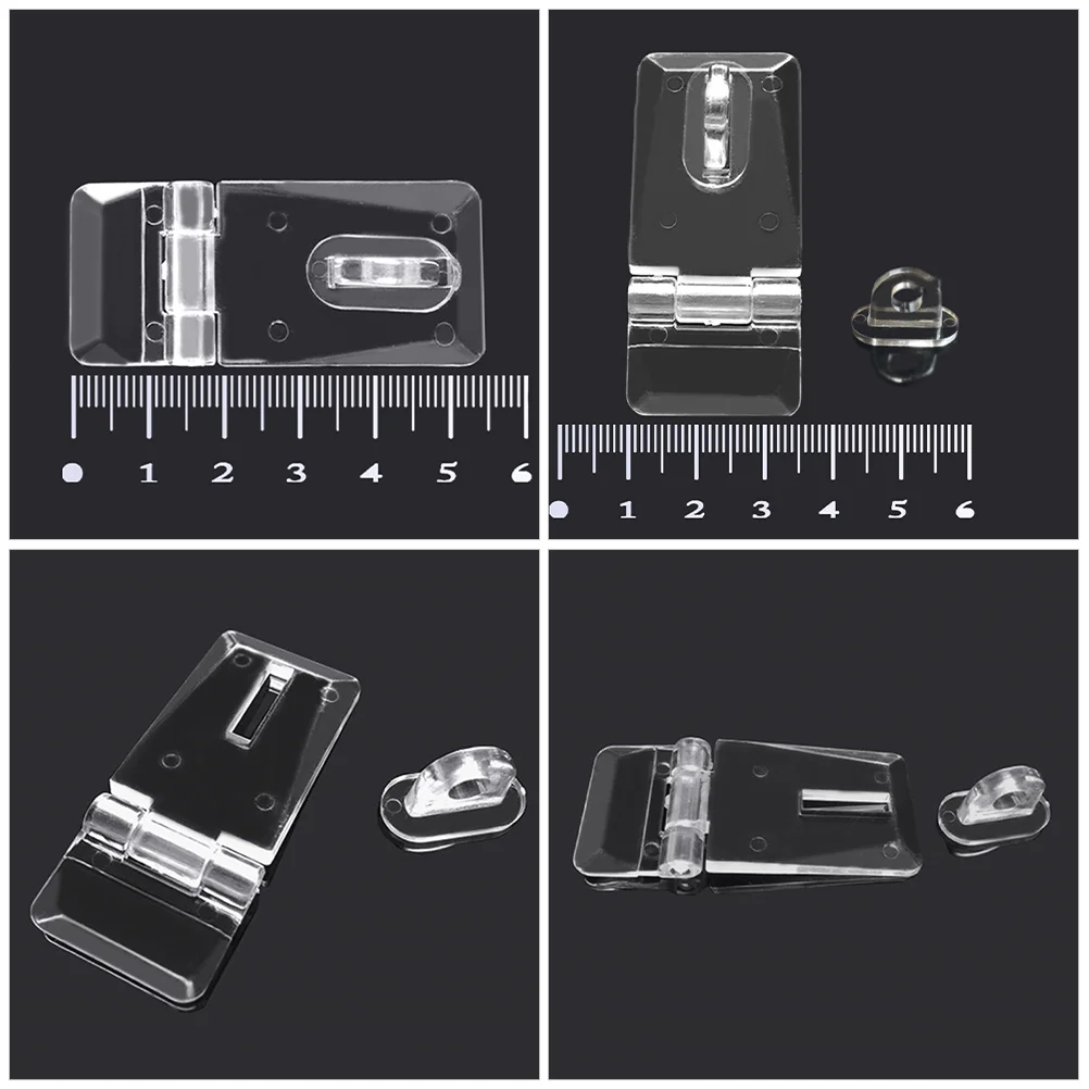 Transparent Lock Boxes Buckle Cabinet Accessory Clear Latch Hasp Buckles Hinge Locks Jewelry Mini Decorative