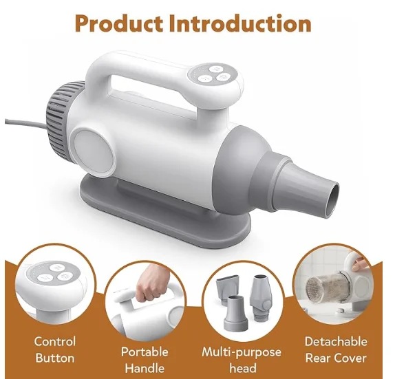 

STLFNovelty Designed Cat Grooming Eco-Friendly Pet Hair Dryer4Brushless Motor Variable Speed Universal Pet Water Blower Cleaning