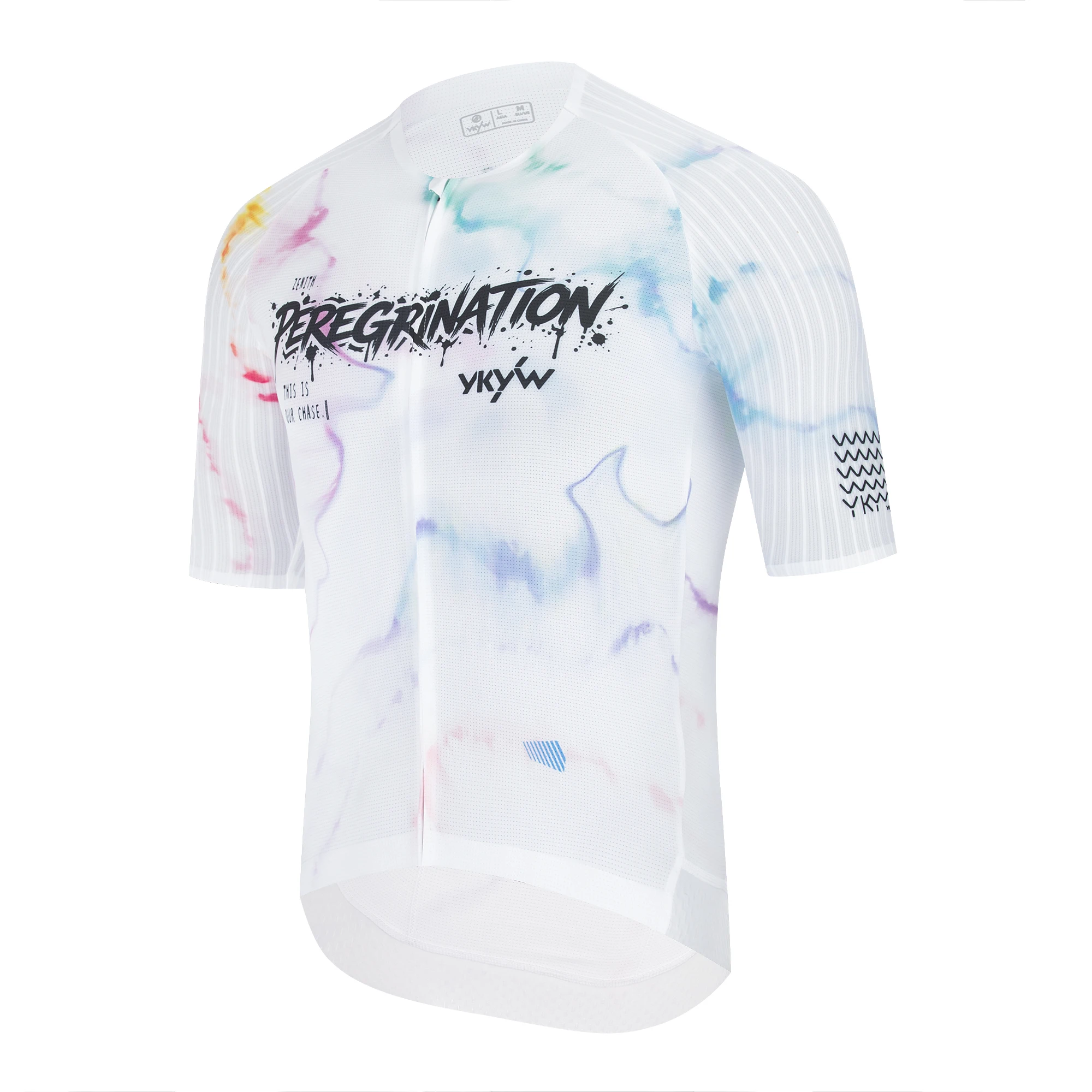 YKYWBIKE Herren Radtrikot Aerodynamisches Kurzarm-Shirt für Sommer-Rennradfahren Fahrradtrikot Kragenloses MTB-Bekleidung – Detail 3