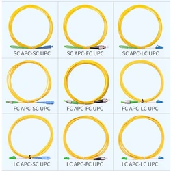 APC To UPC Fiber Cable Cord Jumper Optical Fiber Patch LC SC ST FC Cable Cord Single Mode 9/125 652D Cable Power Cable 1M 5m 30m